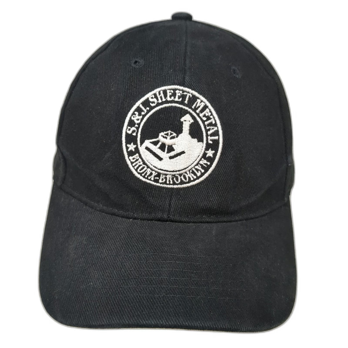 S.&J. Sheet Metal Bronx Brooklyn Baseball Cap Black One Size Strapback Logo Hat