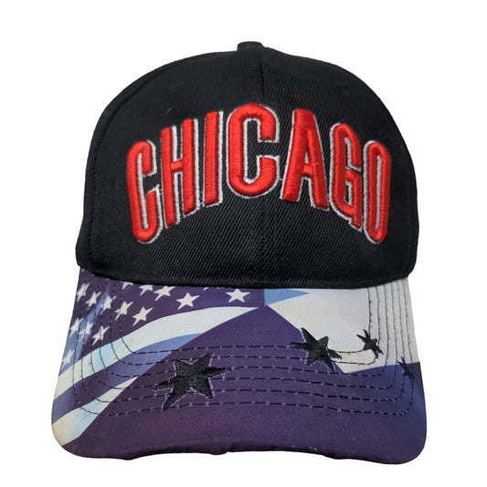 Unbranded Men's Strapback Hat Multicolor Chicago Embroidered Logo 100% Polyester