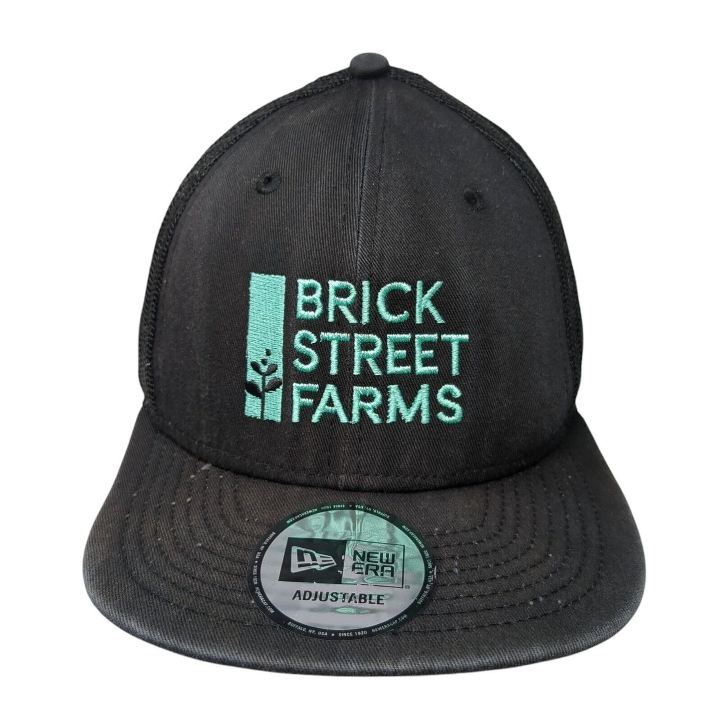 Brick Street Farms Snapback Trucker Hat Black OS Adjustable Mesh Back New Era