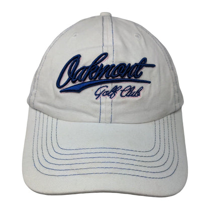 Oakmont Golf Club Slideback Hat White One Size Embroidered Gear For Sports