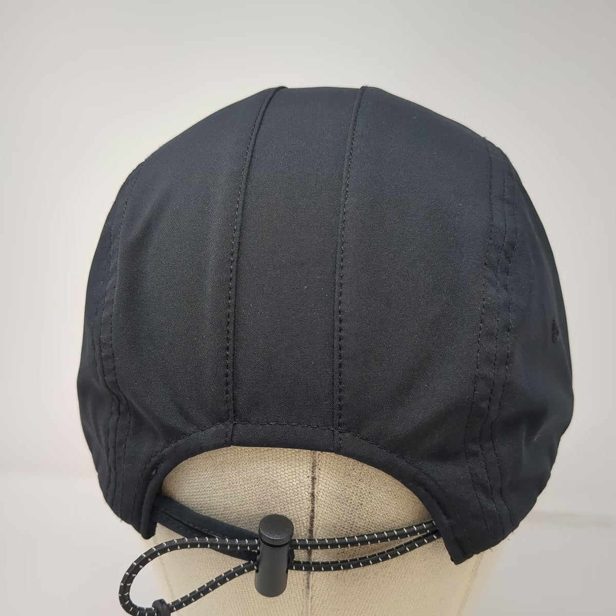 All in Motion 5 Panel Black One Size Hat Bungee Cord Performance Lightweight