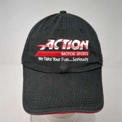 Action Motor Sports Strapback Hat Black One Size We Take Your Fun Seriously