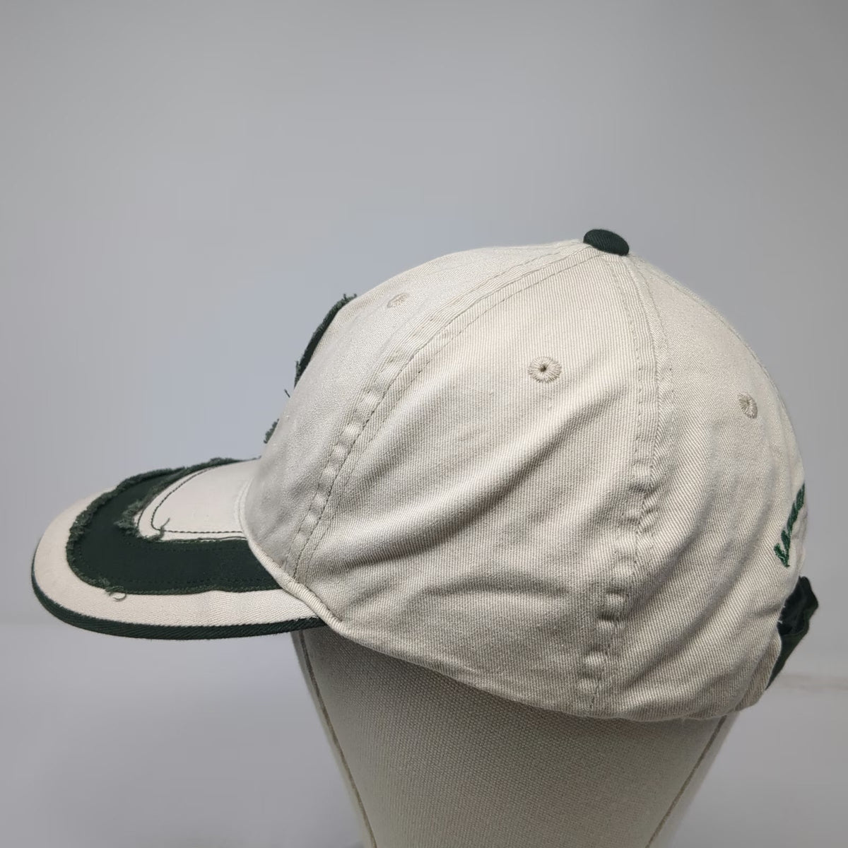 San Diego Zoo Safari Park Baseball Cap Beige OS Distressed Frayed Strapback Hat