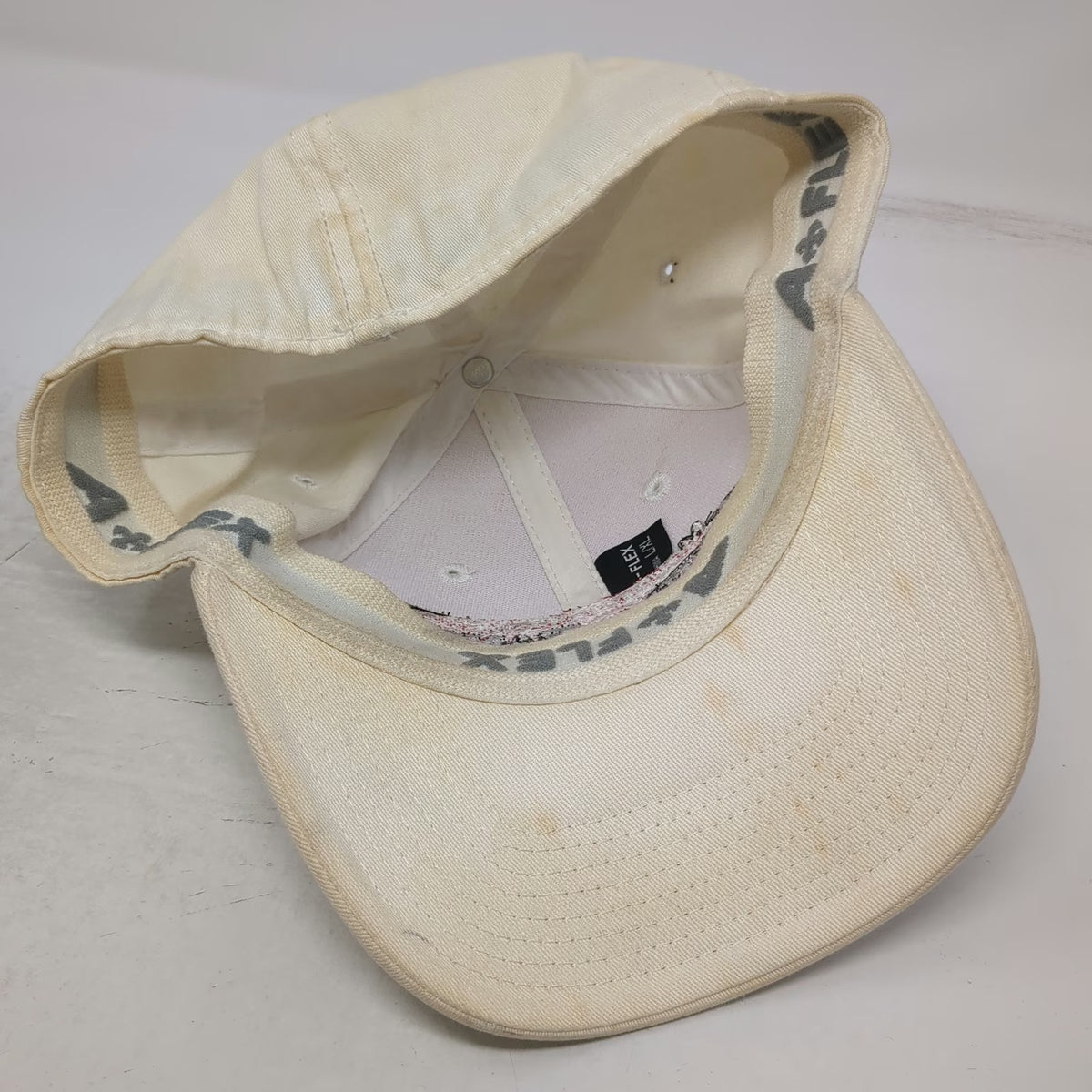 A-FLEX Baseball Cap Beige XL Mountain Home Auto Ranch Idaho Dealer Flexfit Hat
