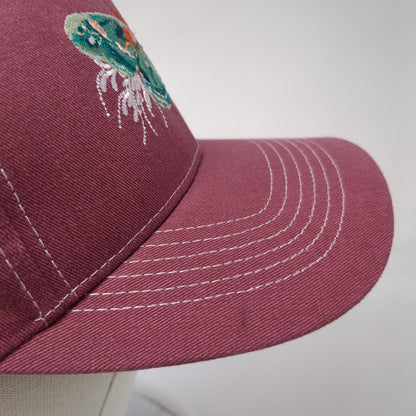 Butterfly Slideback Hat Red Large Adjustable Embroidered Fits Y'all