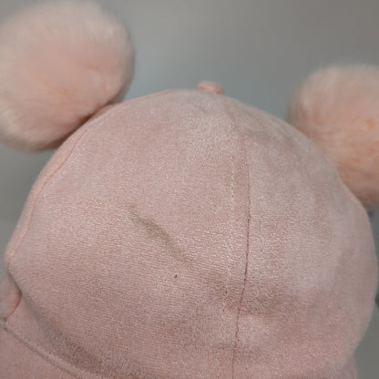David And Young Strapback Pom Pom Hat Pink OSFM Adjustable Solid Blank