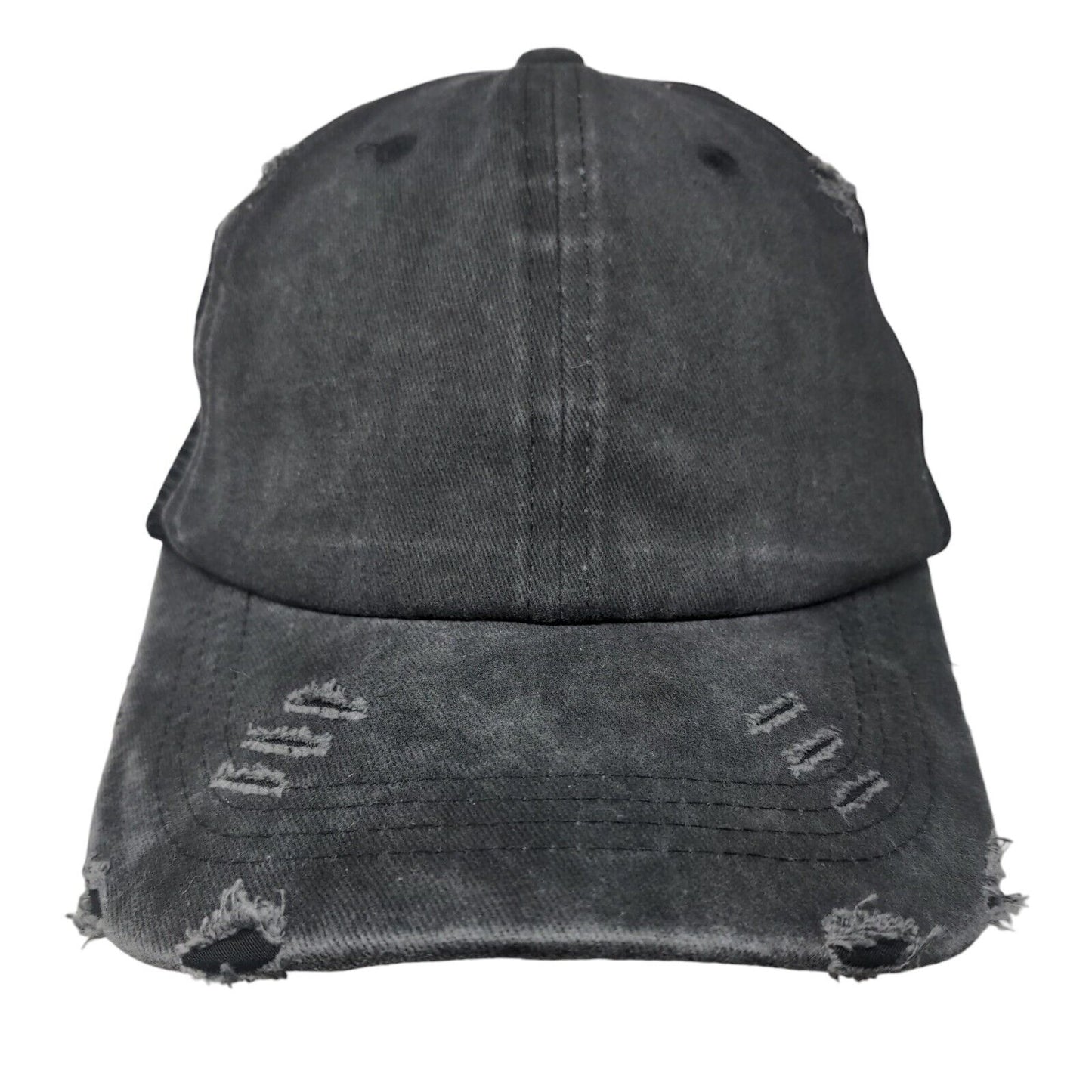 Unbranded Strapback Mesh Back Trucker Hat Gray One Size Adjustable Blank