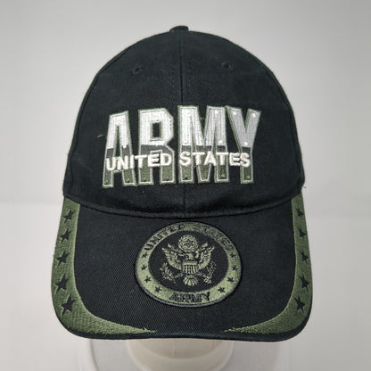 United States Army Slideback Hat Black One Size Eagle Crest 6 Panel