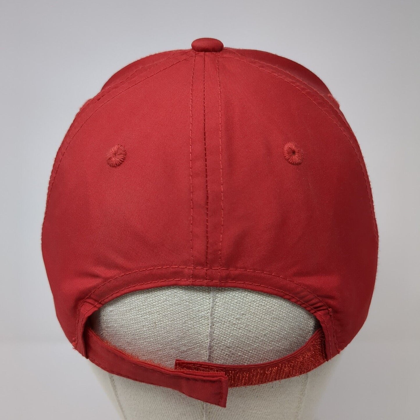 i9 Sports Strapback Hat Red One Size Adjustable Embroidered 6 Panel Polyester