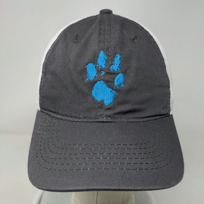 Seaside Vets Paw Strapback Mesh Back Trucker Hat Gray OSFM Embroidered
