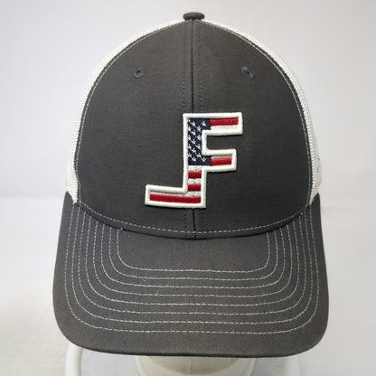 Richardson Trucker Hat Gray One Size American Flag F Logo Snapback Cap Mesh Back