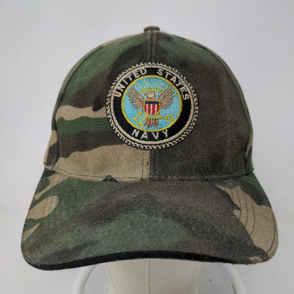 United States Navy Men's Camo Hat Adjustable Embroidered Medallion Logo