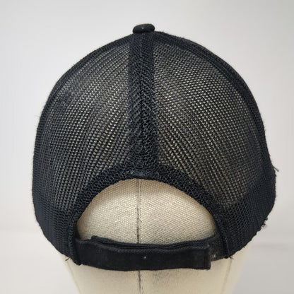 Outdoor Cap Baseball Cap Black One Size Strapback Mesh Deer Skull Antlers Hat