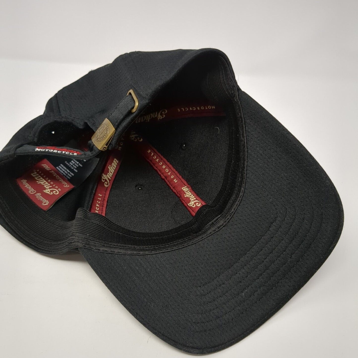 Indian Motorcycle Patch Slideback Hat Black One Size Adjustable 6 Panel