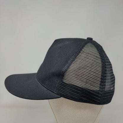 Mary Eddy's Snapback Mesh Back Trucker Hat Black One Size Embroidered