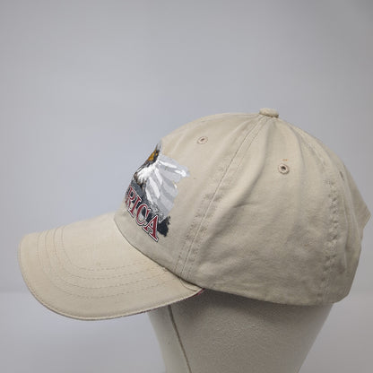Bald Eagle America Baseball Cap Brown One Size Adjustable Embroidered Patriotic