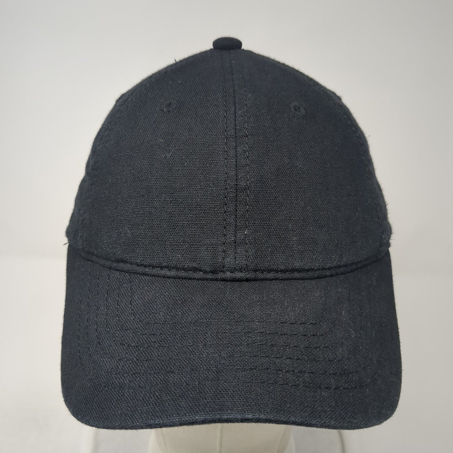 Unbranded Slideback Hat Black One Size Adjustable Vented Holes 6 Panel Blank