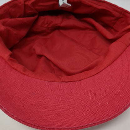 Nine West Army Cap Red One Size Brown Strap Fashion Military Style Summer Hat