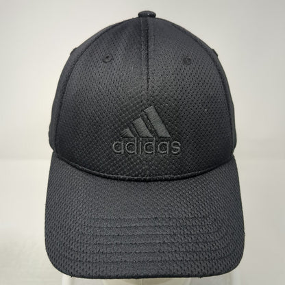 Adidas Baseball Cap Black XL Tonal Logo Performance Mesh Stretch Fit Hat