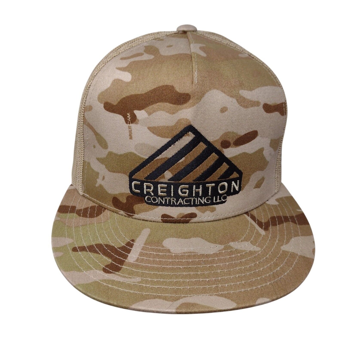 Creighton Contracting LLC Snapback Trucker Hat Camouflage OS Patriotic Yupoong