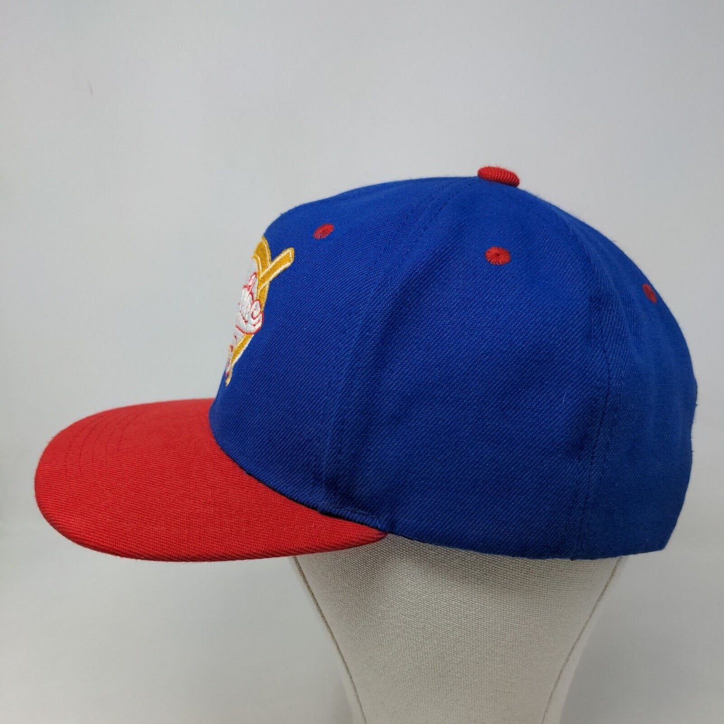 Unbranded Mens Snapback Hat Red Blue Adjustable Embroidered Ladac Logo Autograph