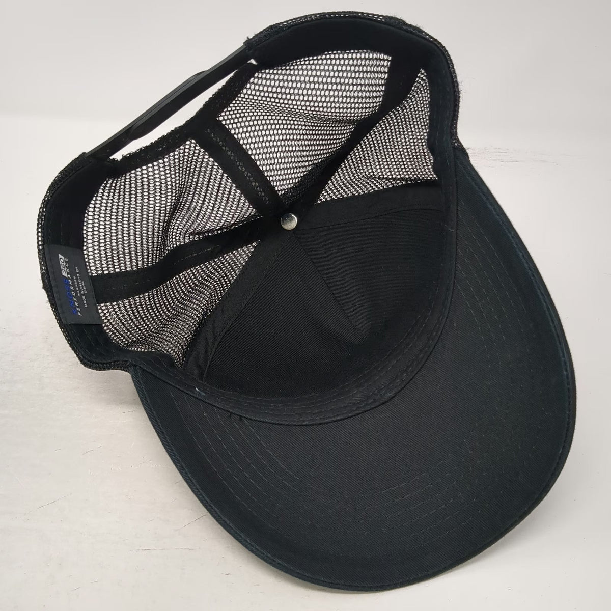 Knoss Performance Trucker Hat Black One Size Snapback 3D Puff Embroidery Mesh