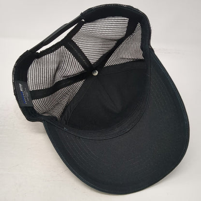 Knoss Performance Trucker Hat Black One Size Snapback 3D Puff Embroidery Mesh