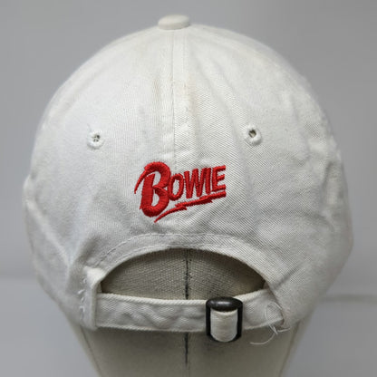 Bowie Baseball Cap White One Size Distressed Brim Embroidered Lightning Bolt Hat