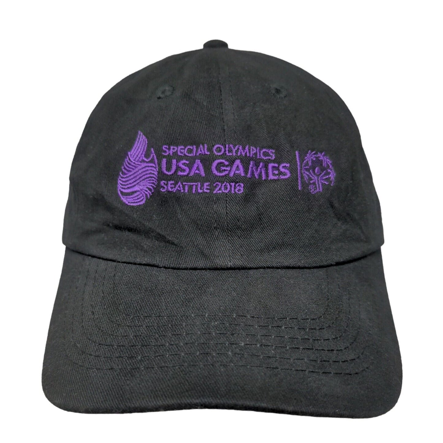 Special Olympics Men's Slideback Hat Black 2018 Seattle Volunteer Embroidered
