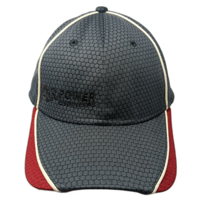 New Era Baseball Cap Gray Red White XL Power Engineers Honeycomb Fitted Hat