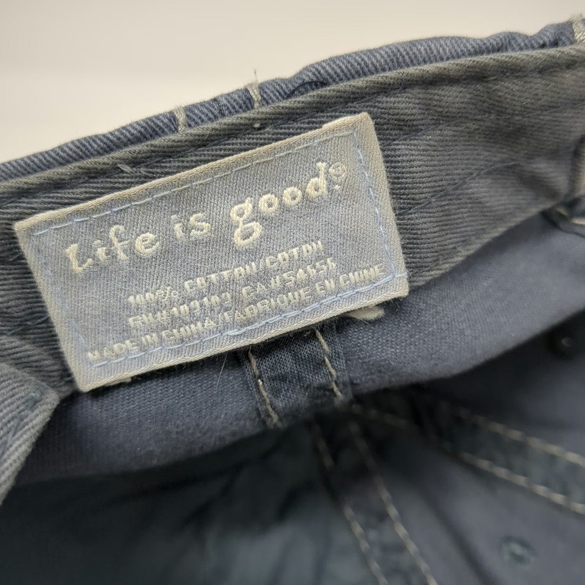 Life is Good Baseball Cap Blue One Size Contrast Stitching Washed Cotton Hat