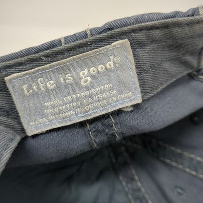 Life is Good Baseball Cap Blue One Size Contrast Stitching Washed Cotton Hat
