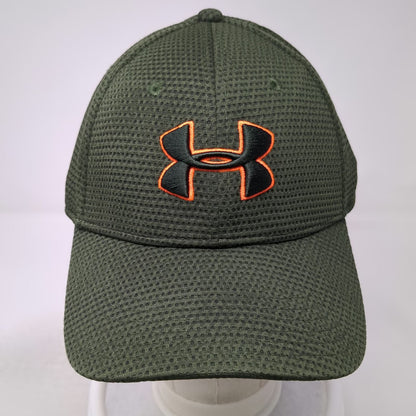 Under Armour Baseball Cap Green XL Textured Polyester Fitted Stretch Hat Logo