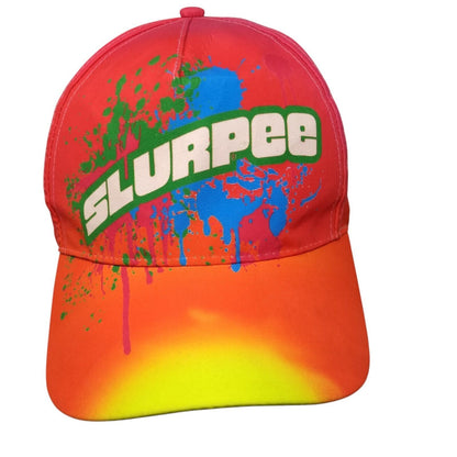 Slurpee Strapback Hat Multicolor OSFA Adjustable Tie Dye Paint Splatter