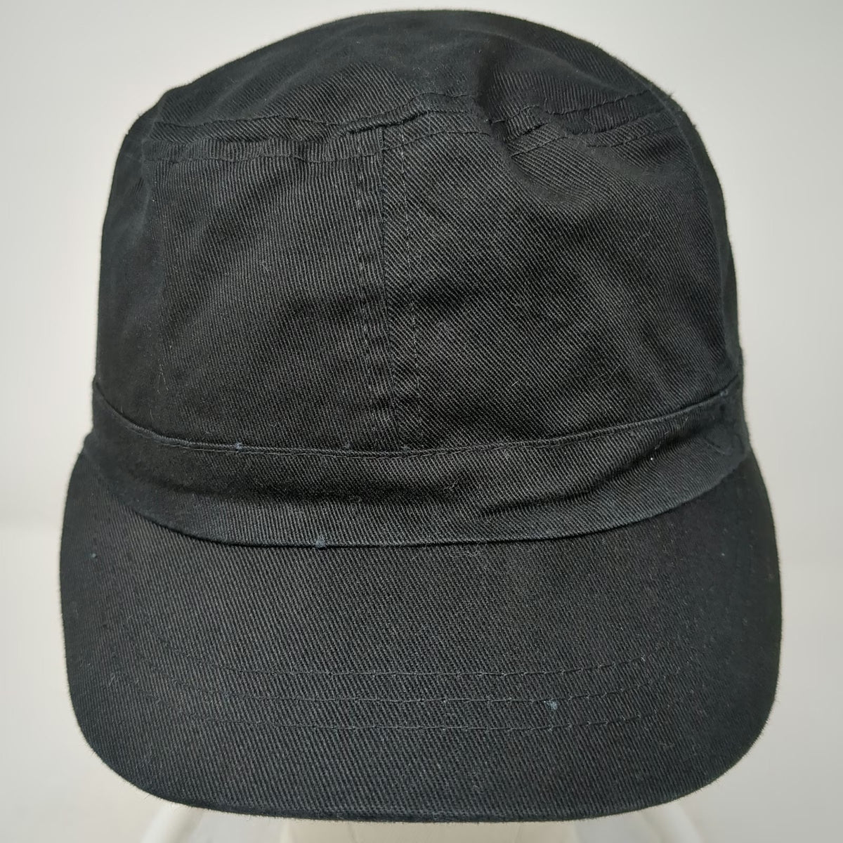 OP Army Cap Hat Black One Size Leopard Print Lining Side Grommets Cotton Flat