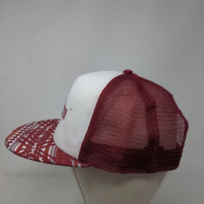 The Baseball Box Snapback Mesh Back Trucker Hat Red OSFA Geometric