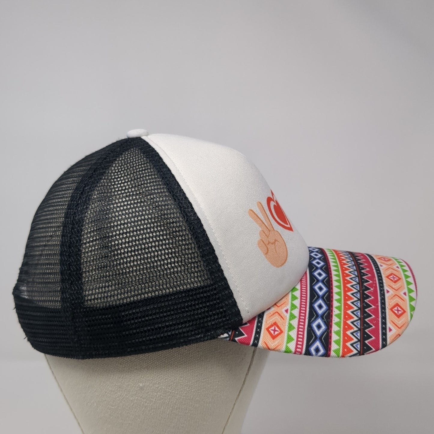 Peace Love Tacos Trucker Hat Multicolor One Size Adjustable Mesh Back Emoji One