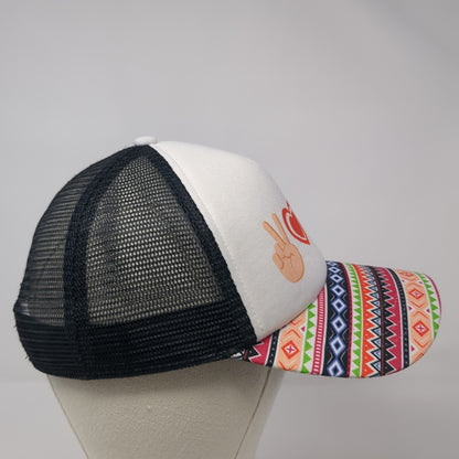 Peace Love Tacos Trucker Hat Multicolor One Size Adjustable Mesh Back Emoji One