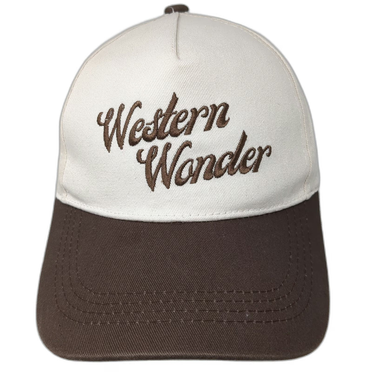 Danumei 5 Panel Brown One Size Western Wonder Embroidery Snapback Cotton Hat