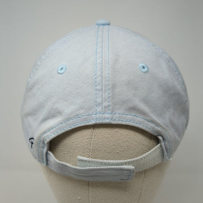 Sea Side Strapback Hat Blue One Size Adjustable Embroidered Vented Holes 6 Panel