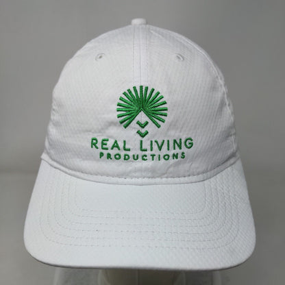 Real Living Productions Slideback Hat White One Size Adjustable Embroidered