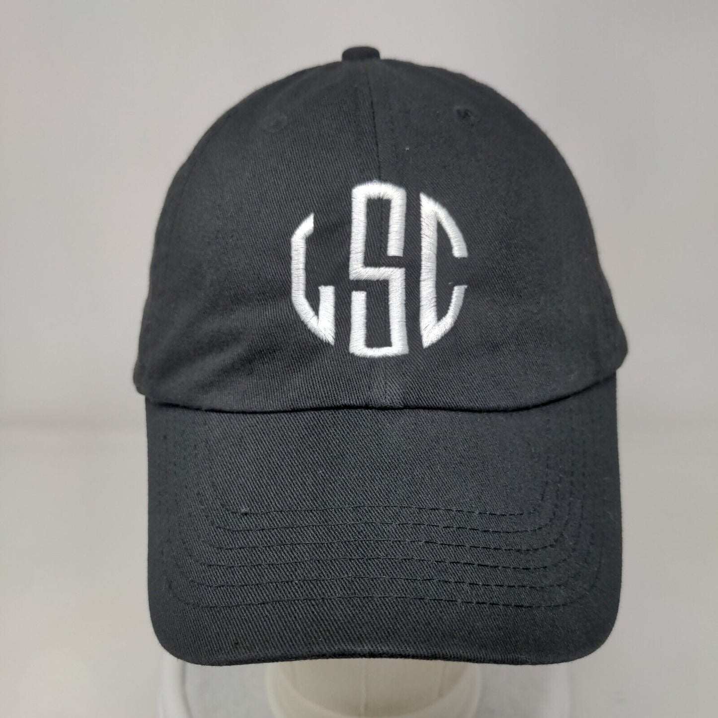 CSC Slideback Hat Black One Size Adjustable Embroidered Vented Holes 6 Panel