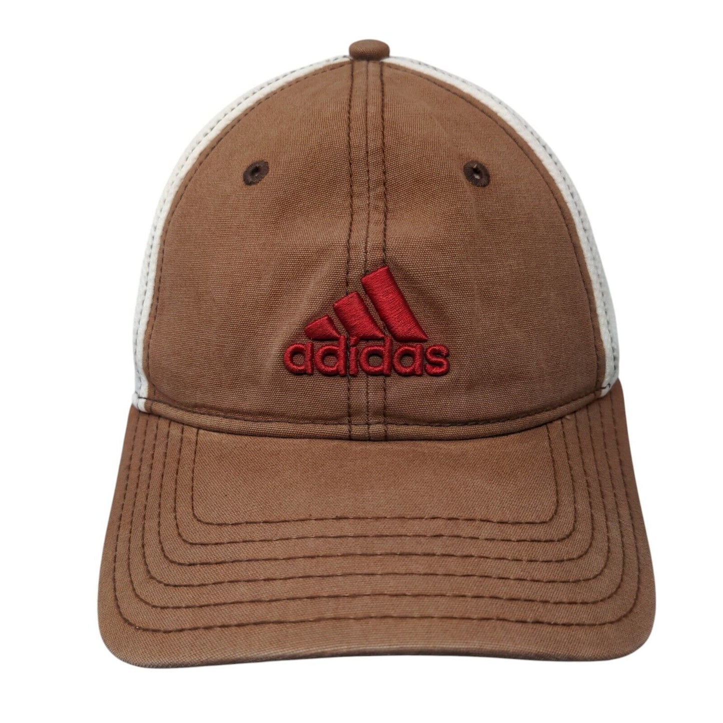 Adidas 3 Stripes Strapback Hat Brown OSFA Embroidered Colorblock