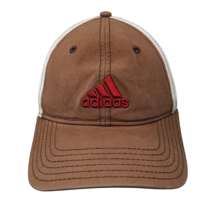 Adidas 3 Stripes Strapback Hat Brown OSFA Embroidered Colorblock