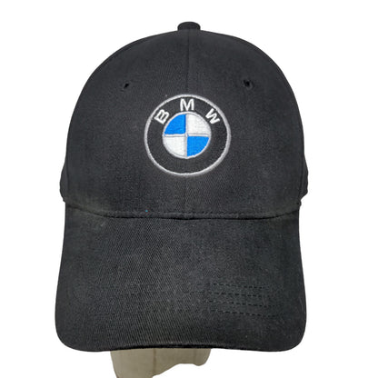 BMW Men's Slideback Hat Black Adjustable Embroidered Logo Car