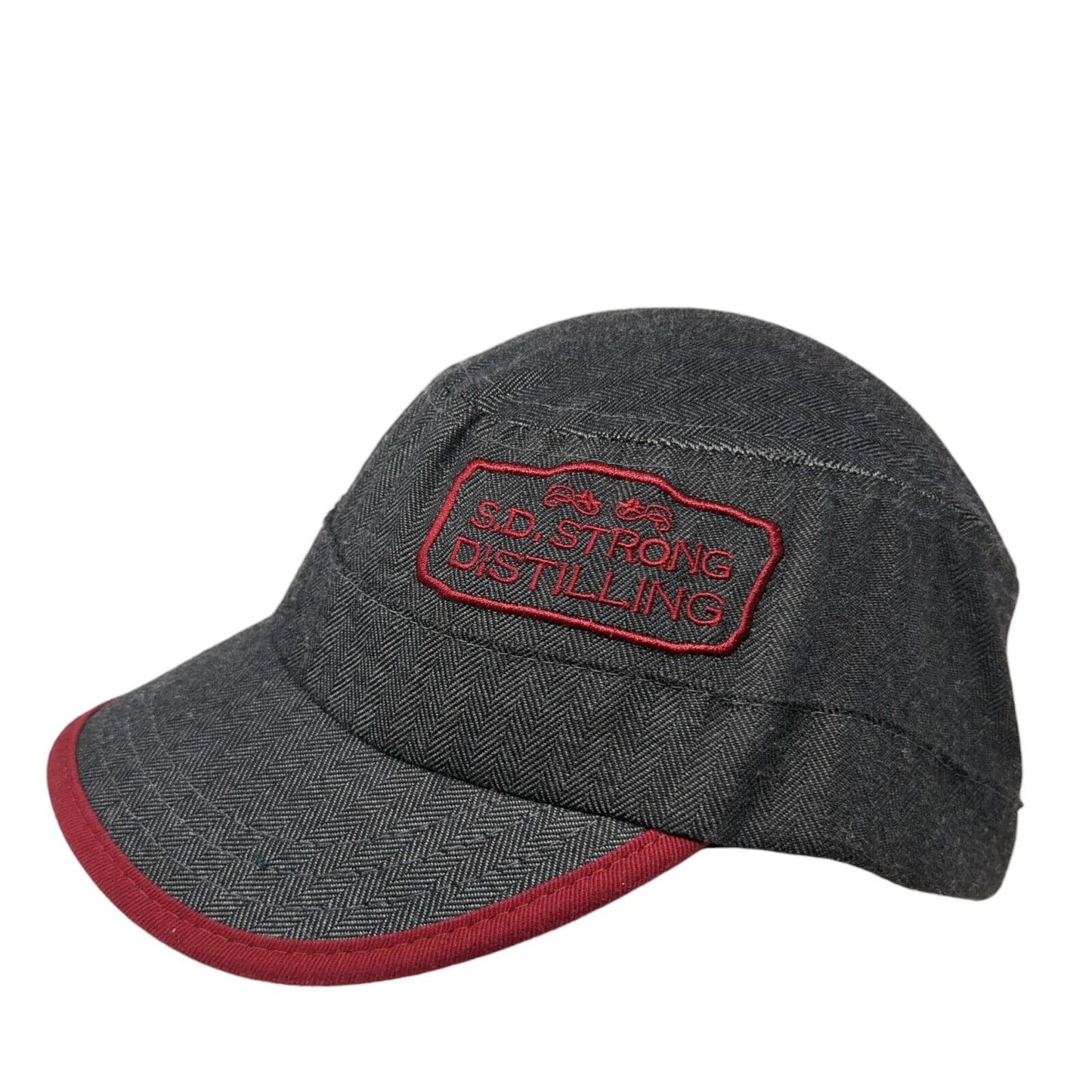 S.D. Strong Distilling Slideback Cadet Army Hat Black One Size Herringbone
