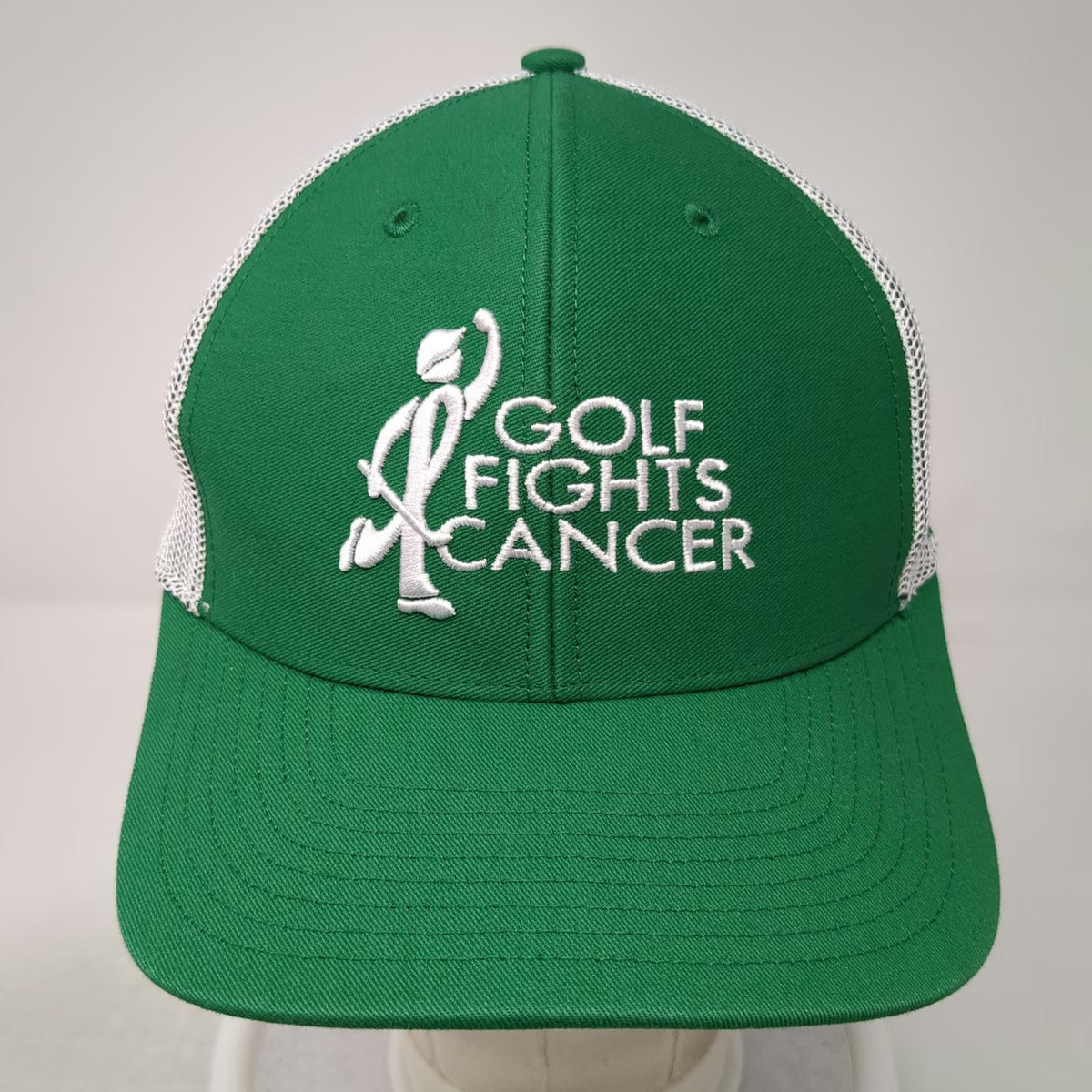 '47 Green White Baseball Cap One Size Mesh Back Snapback Golf Fights Cancer Hat