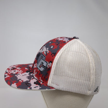 Pacific Headwear Fitted Mesh Back Trucker Hat Camo S-M Embroidered Logo