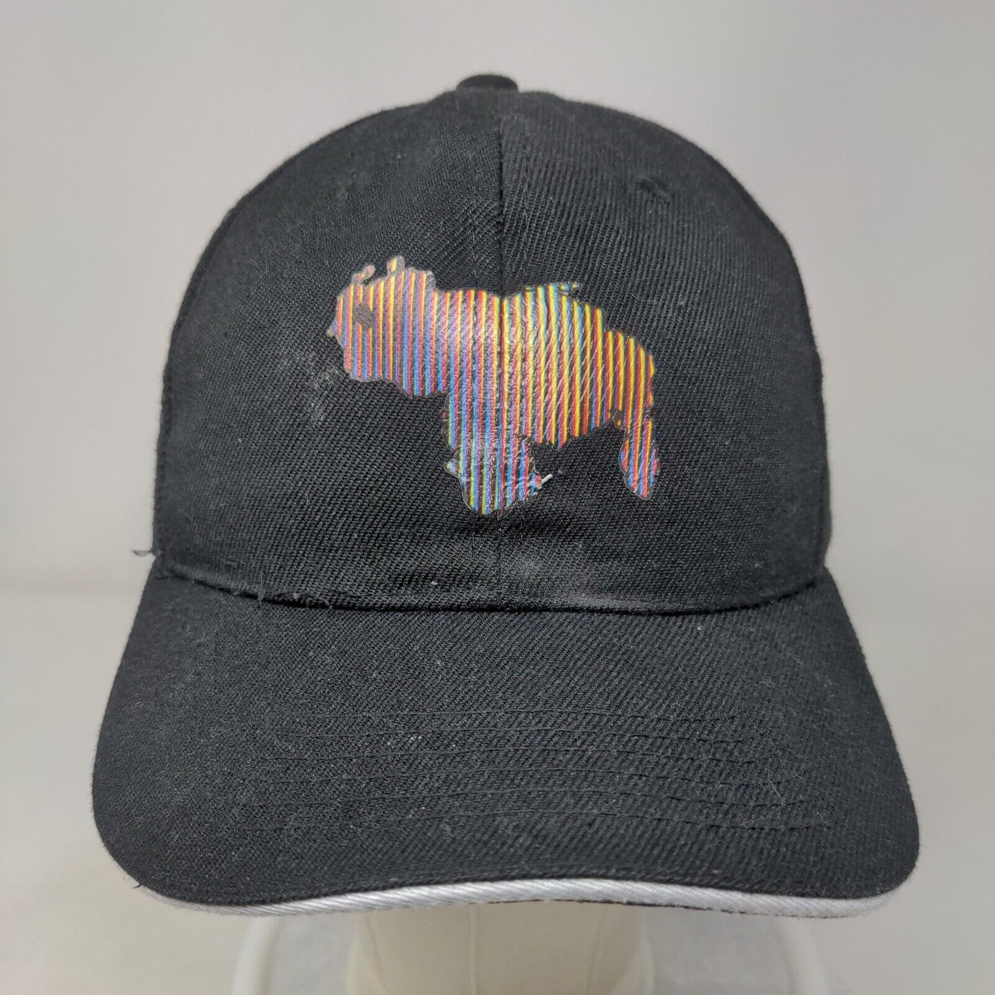 Unbranded Strapback Hat Black One Size Adjustable Vented Holes 6 Panel