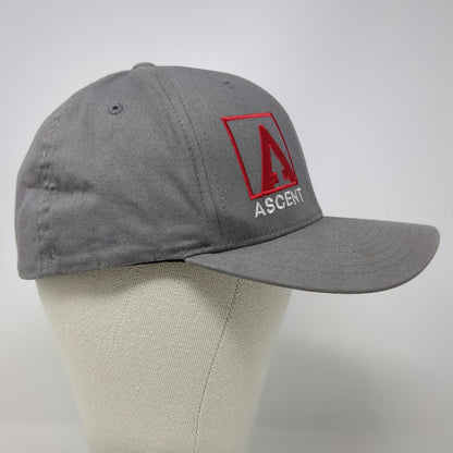 Flexfit Baseball Cap Gray XL Ascent Embroidered Logo Curved Brim Structured Hat